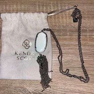 Kendra Scott Rayne necklace silver and pearly white